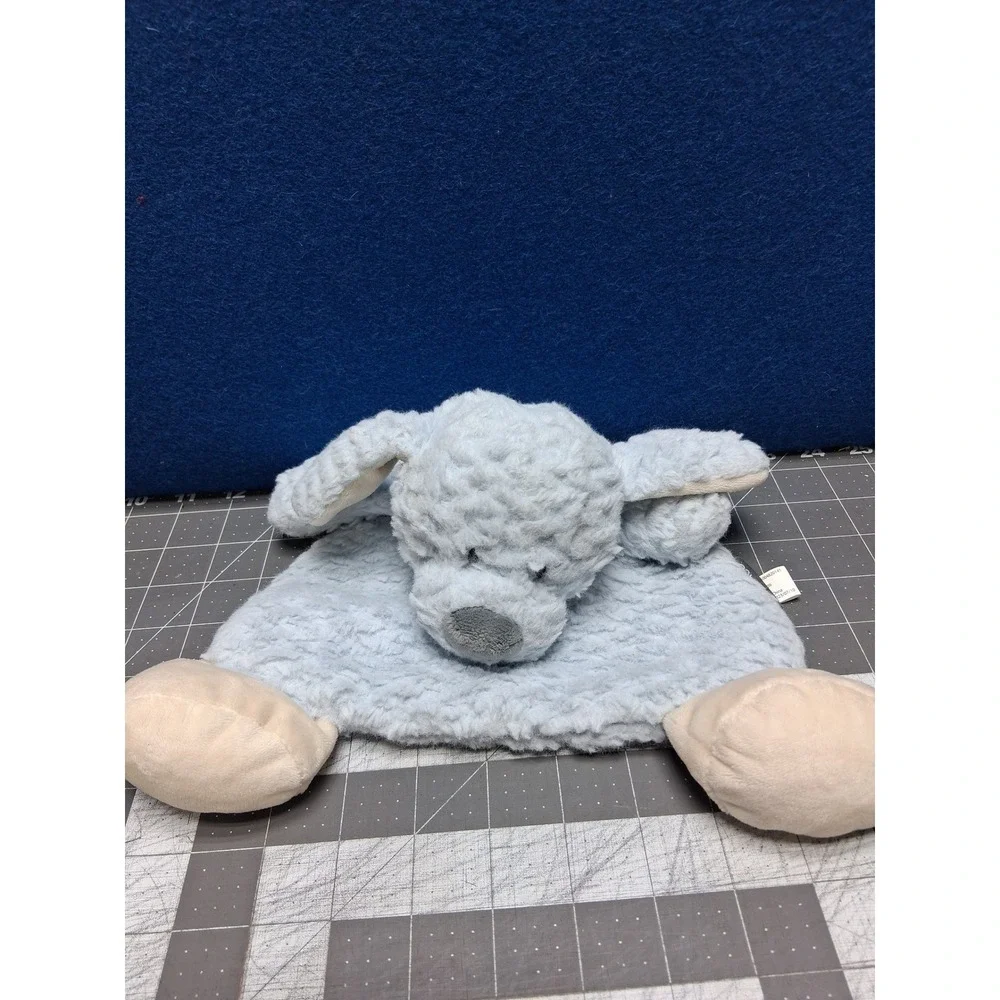 Demdaco Puppy Dog Blue Sherpa Plush Rattle Floppy Lovey Security Blanket 5008201